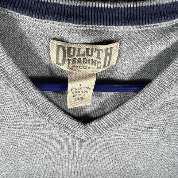 Duluth Trading Co Sweater Vest Mens Size L Cotton Nylon Gray - Picture 2 of 7